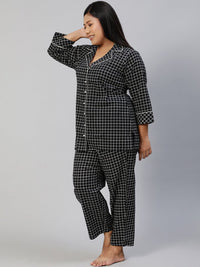 Thumbnail for NOZ2TOZ Women Black Checked Night Suit - Distacart