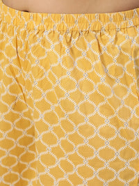 Thumbnail for NOZ2TOZ Women Yellow & Glitter Printed Straight Kurta With Plazo & Dupatta - Distacart
