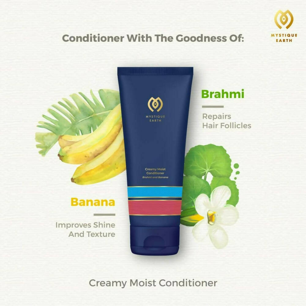Mystique Earth Creamy Moist Conditioner With Richness Of Brahmi & Banana - Distacart