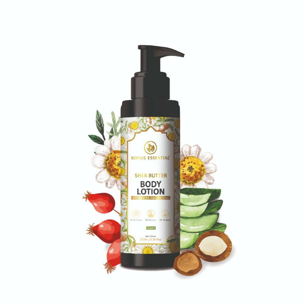 Korus Essential Shea Butter Body Lotion With Vitamin E & Chamomile Extract - Distacart
