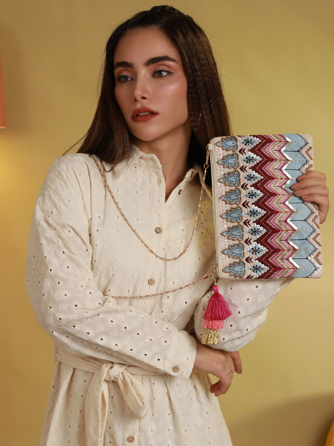 Priyaasi Women Boho Multicolor Embroidered Sling Bag - Distacart