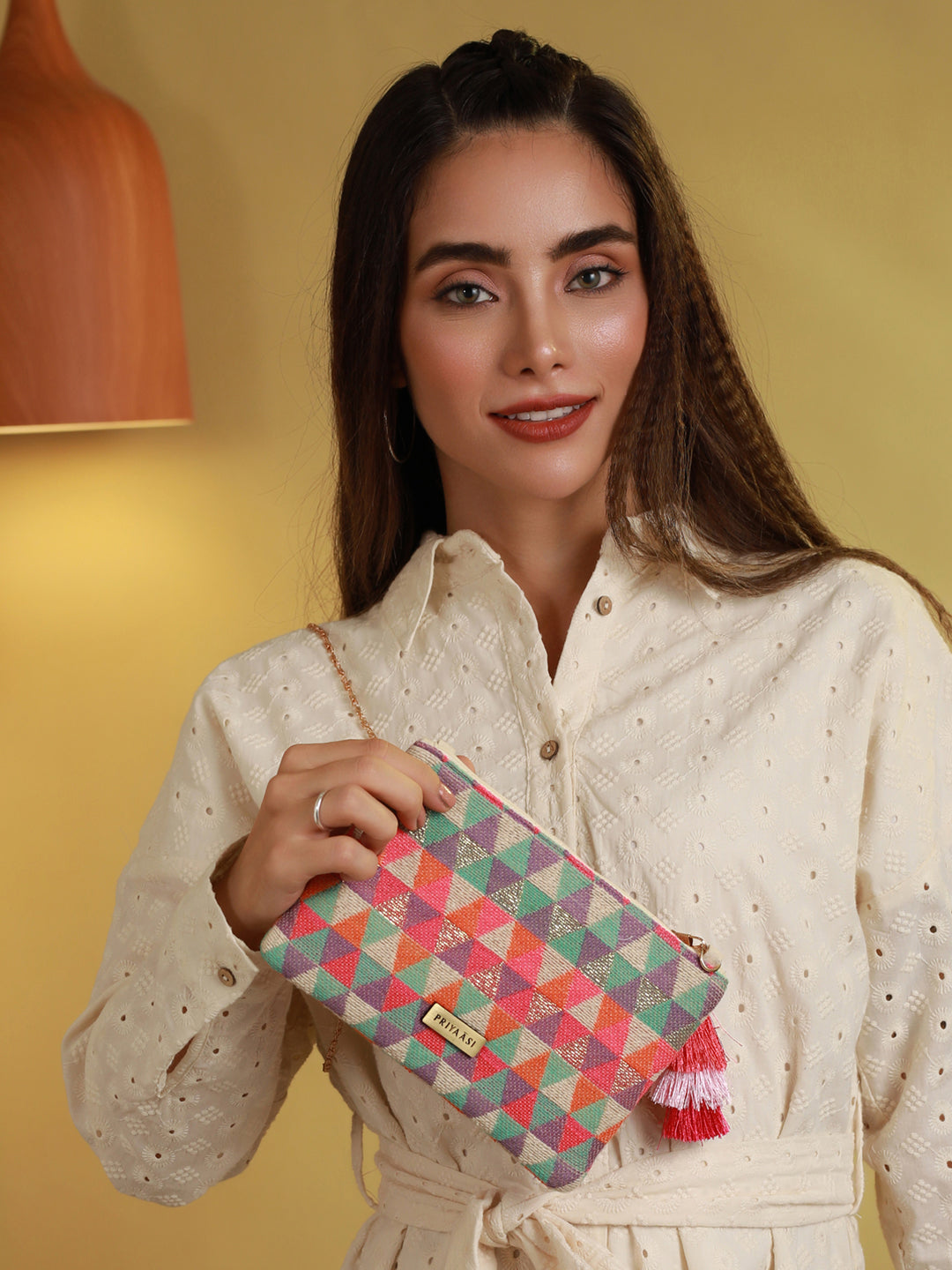 Priyaasi Women Geometric Multicolor Sling Bag - Distacart