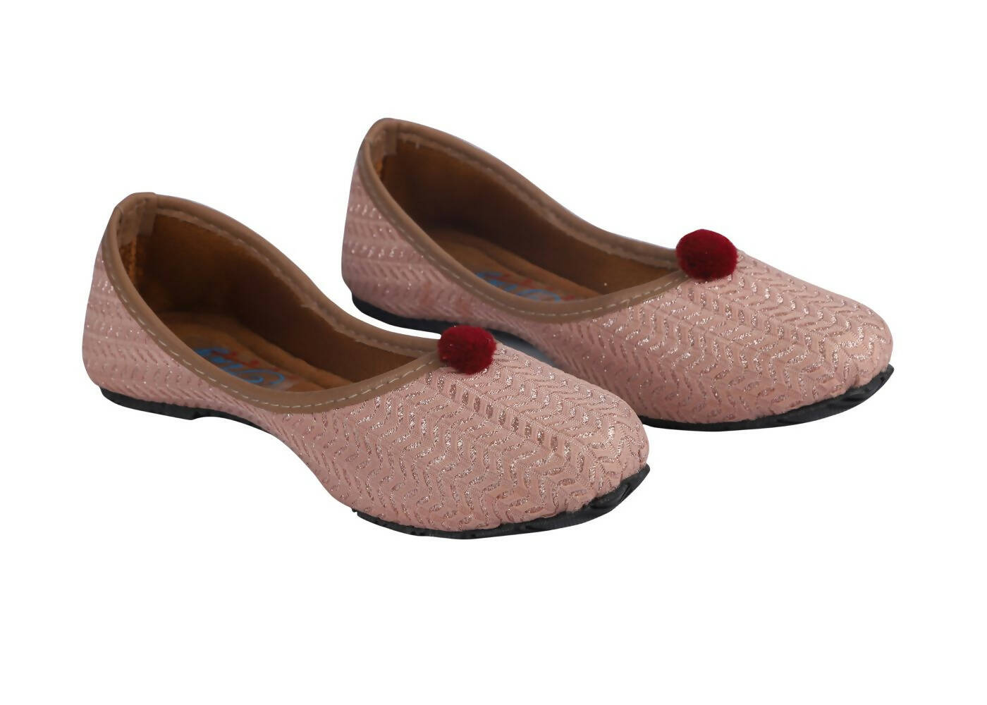 Tiny Bugs Girls Ethnic Wear Juttis - Rose Gold - Distacart