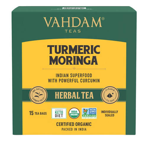Vahdam Turmeric Moringa Herbal Tea Bags