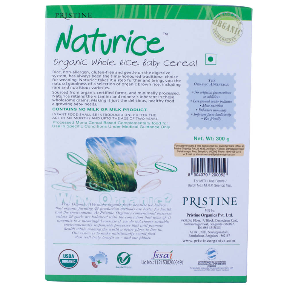 Pristine Naturice – Organic Whole Rice Baby Cereal