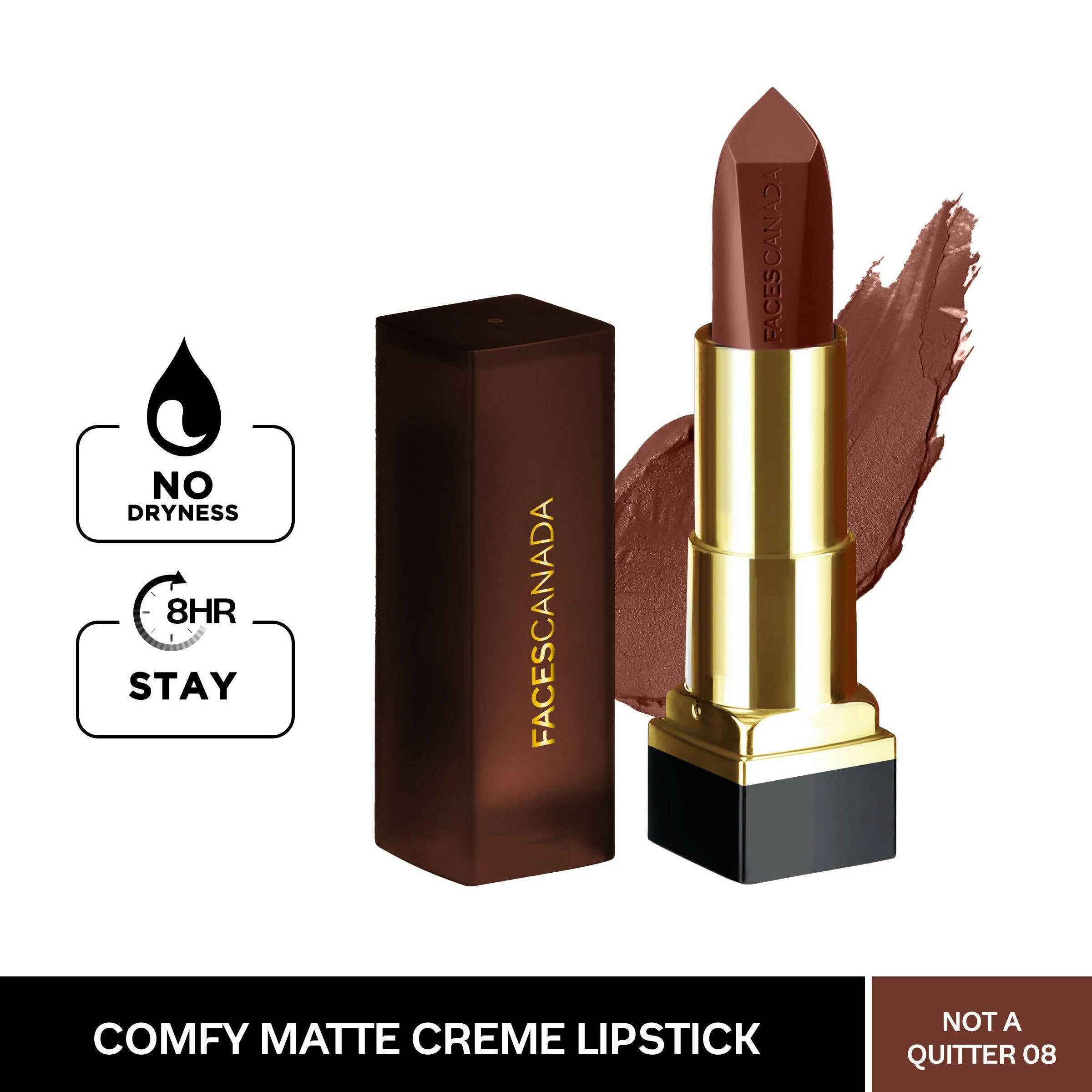 Faces Canada Comfy Matte Creme Lipstick - Not A Quitter 08 - Distacart