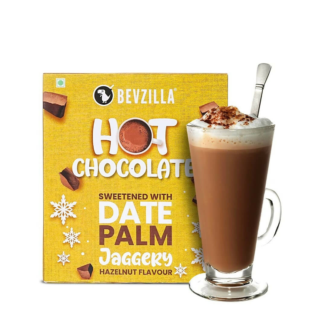 Bevzilla Hot Chocolate Powder (Hazelnut) Drink Powder With Organic Date Palm Jaggery - Distacart