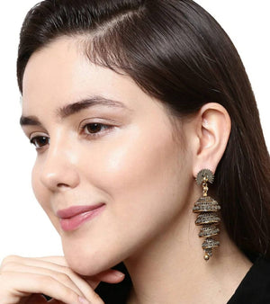 Mominos Fashion Peacock design Golden colour Earrings - Distacart