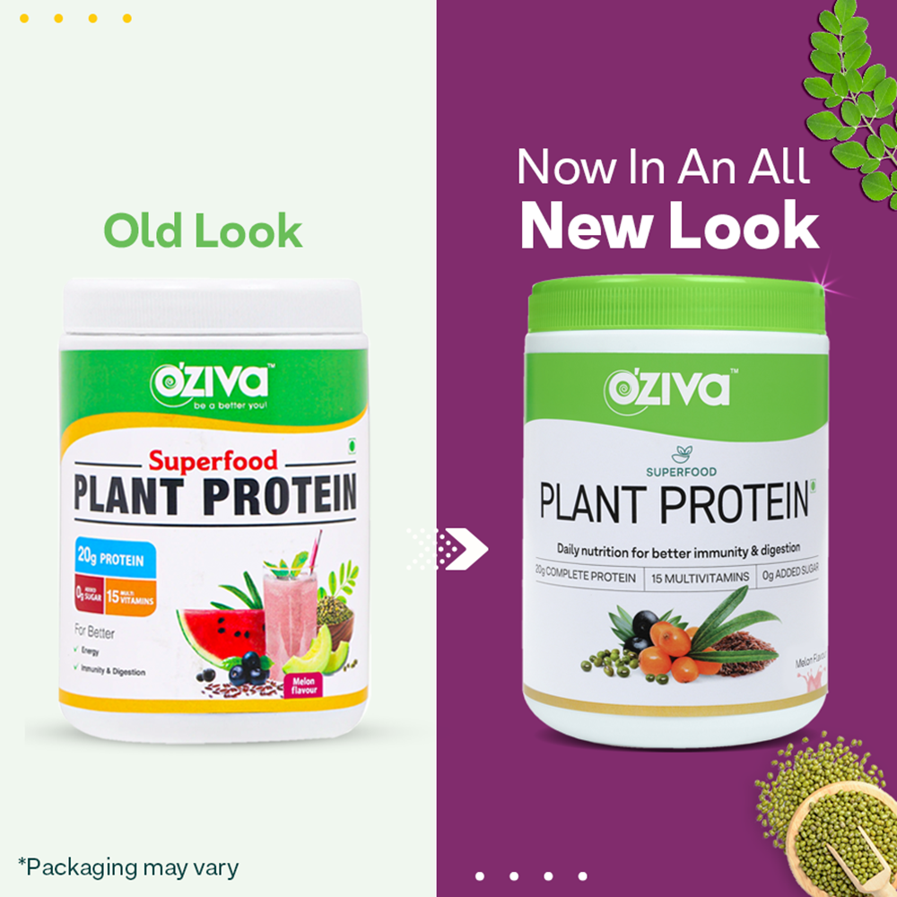 OZiva Superfood Plant Protein Old vs New Look