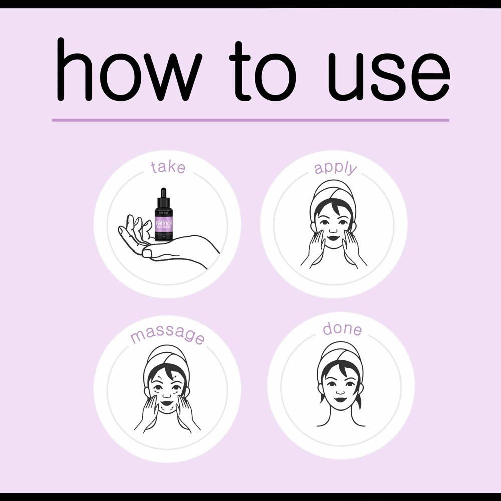 Bare Body Essentials Retinol Face Serum how to use