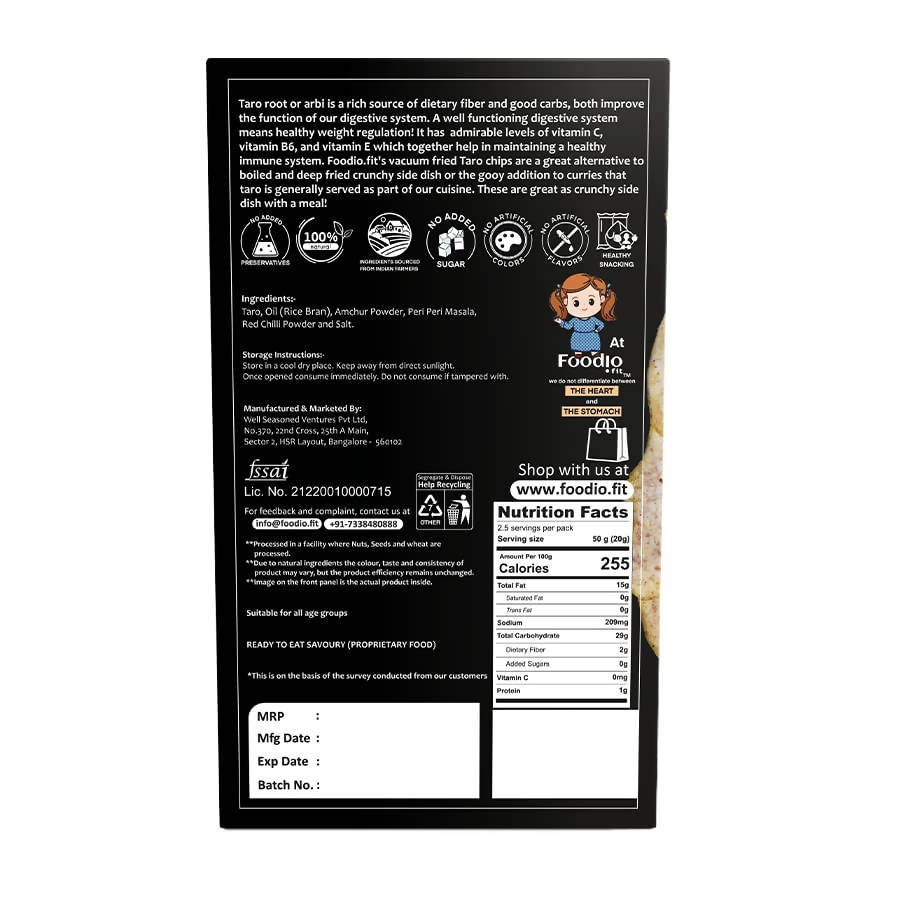 Foodio Taro Vacuum Fried Chips - Distacart