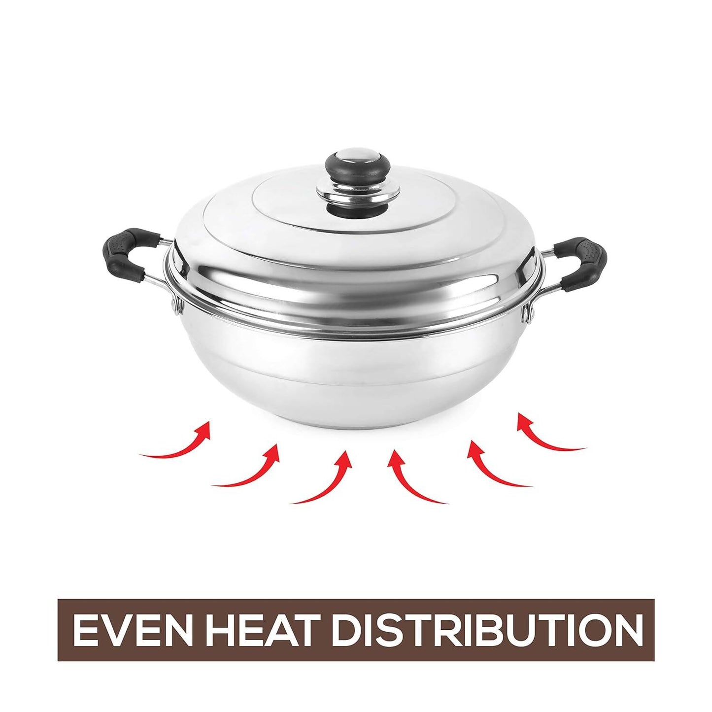 Cello Stainless Steel Induction Base Idli Cooker (Idly Maker) And Multi Kadhai With 6 Plates - Distacart