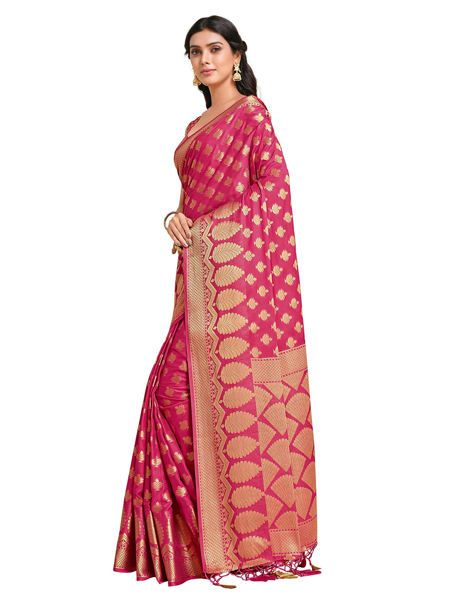 Mimosa Women's Mysore Silk Pink Saree - Distacart