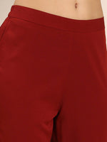 Thumbnail for Janasya Maroon Kurta with Trousers & With Dupatta - Distacart