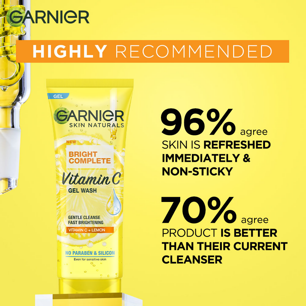 Garnier Skin Naturals Bright Complete Vitamin C Gel Face Wash - Distacart