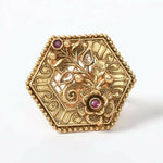 Thumbnail for Mominos Fashion Joharkamal Gold-Plated Stone Studded Adjustable Finger Ring - Design 11 - Distacart