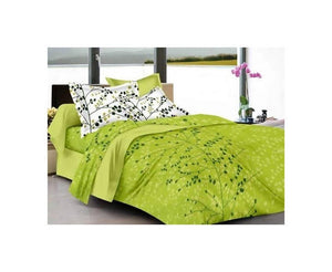 Vamika Printed Cotton Mehandi Color Bedsheet With Pillow Covers (LEOC_1_M) - Distacart