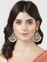 Thumbnail for NVR Women's Gold Plated Kundan Chandbali Earrings - Distacart
