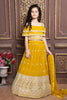 Kids Functional Designer Yellow Georgette Lehenga Choli - Aaradhna - Distacart