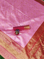 Thumbnail for DEIANA'S Beautiful Golden Jari with New Design Soft Lichi Silk Saree - Pink - Distacart