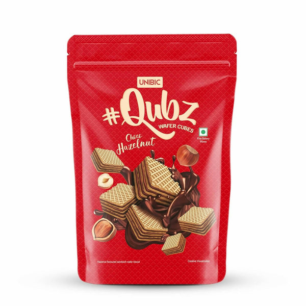 Unibic Qubz Wafer Biscuits Hazelnut Flavour - Distacart
