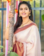Thumbnail for Vamika Weaving Banarasi Jacquard chiku Kanjivaram Saree - Distacart