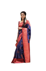 Thumbnail for Vamika Weaving Banarasi Jacquard navy Kanjivaram Saree - Distacart
