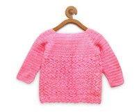 Thumbnail for Chutput Kids Pink Coloured Solid Design Pullover Sweater For Baby Girls - Distacart