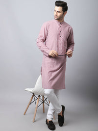 Thumbnail for Even Apparels Red Pure Cotton Men's Kurta With Band Collar - Distacart