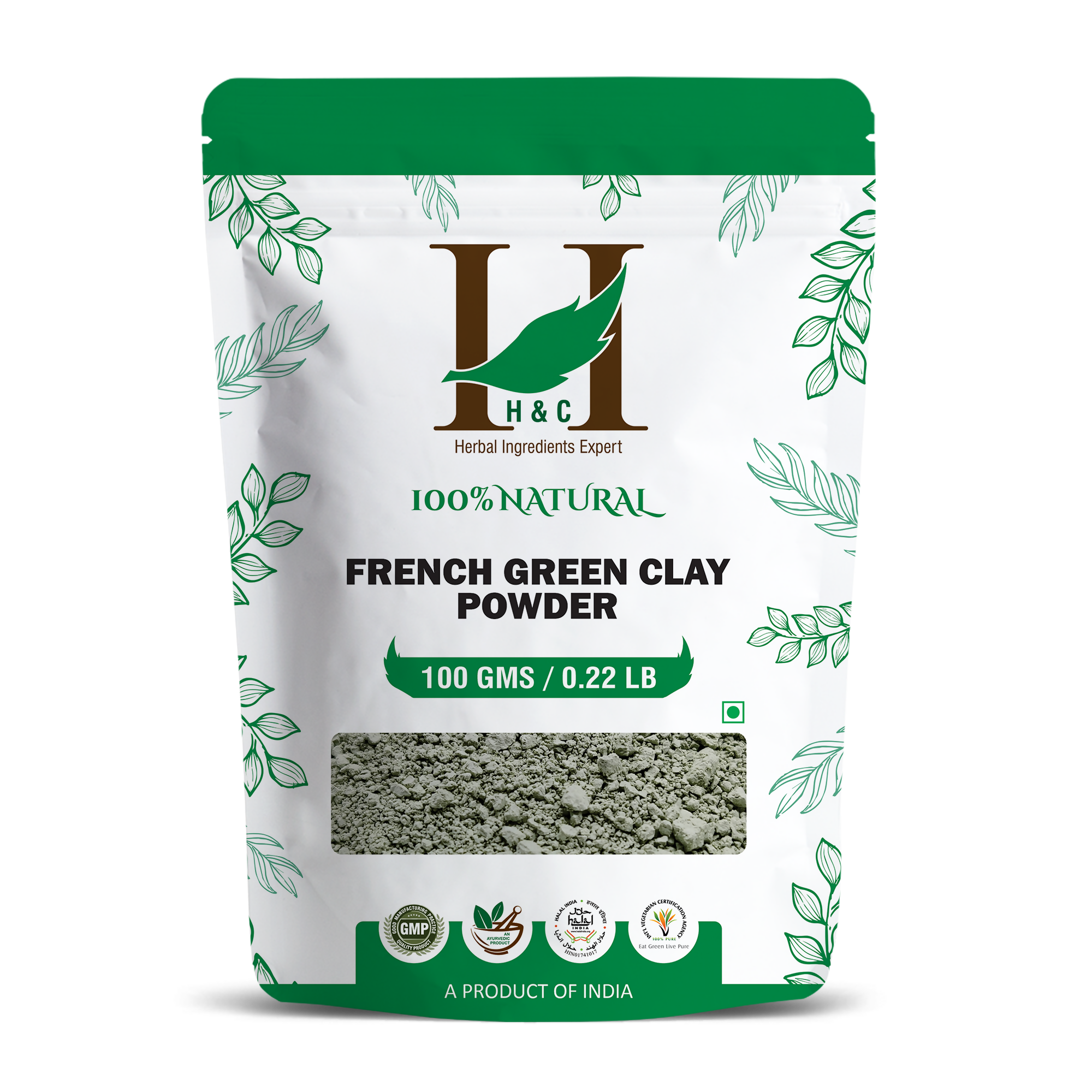 H&C Herbal French Green Clay Powder - Distacart