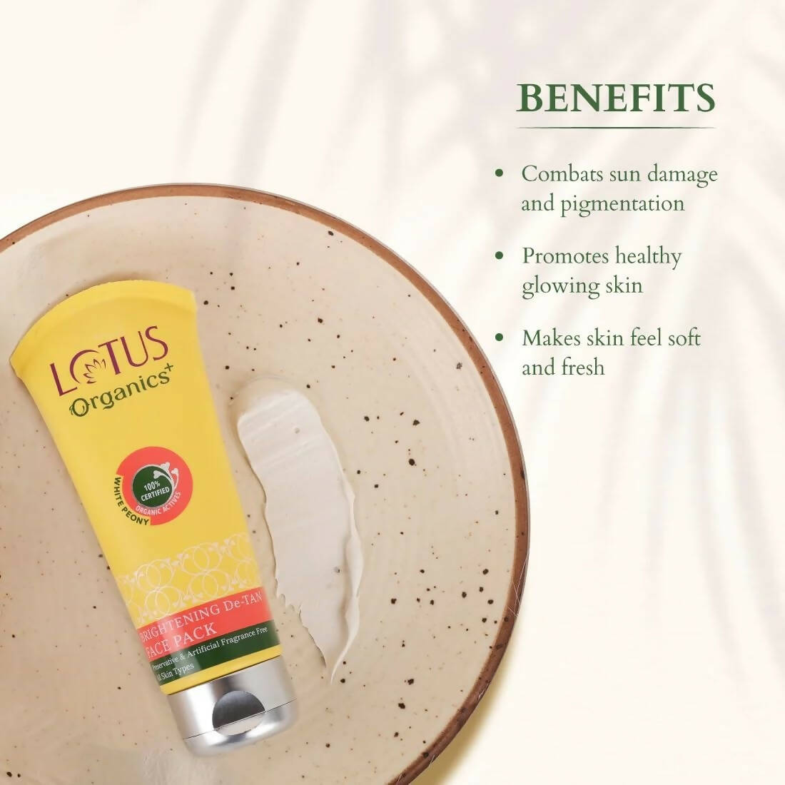 Lotus Organics+ Brightening De-Tan Face Pack - Distacart