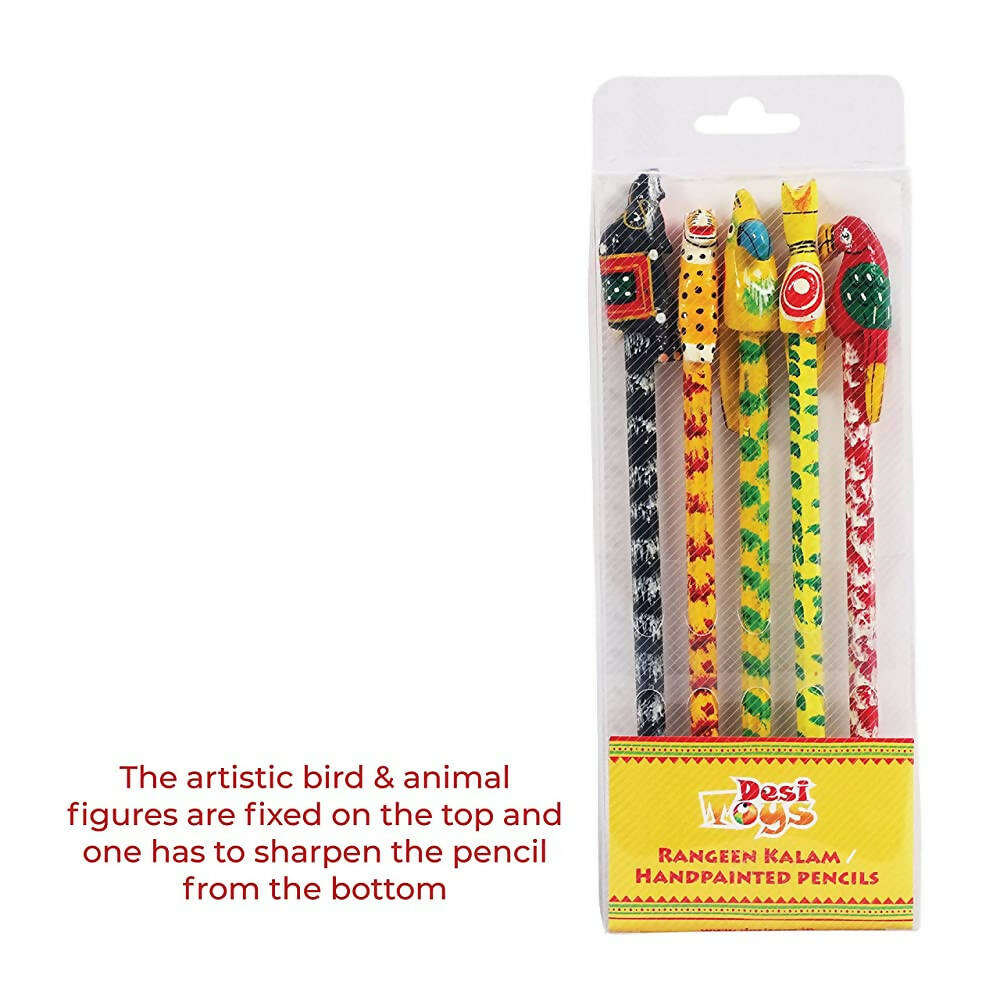 Desi Toys Handpainted pencils set of 5/Rangeen Kalam PO5 - Distacart