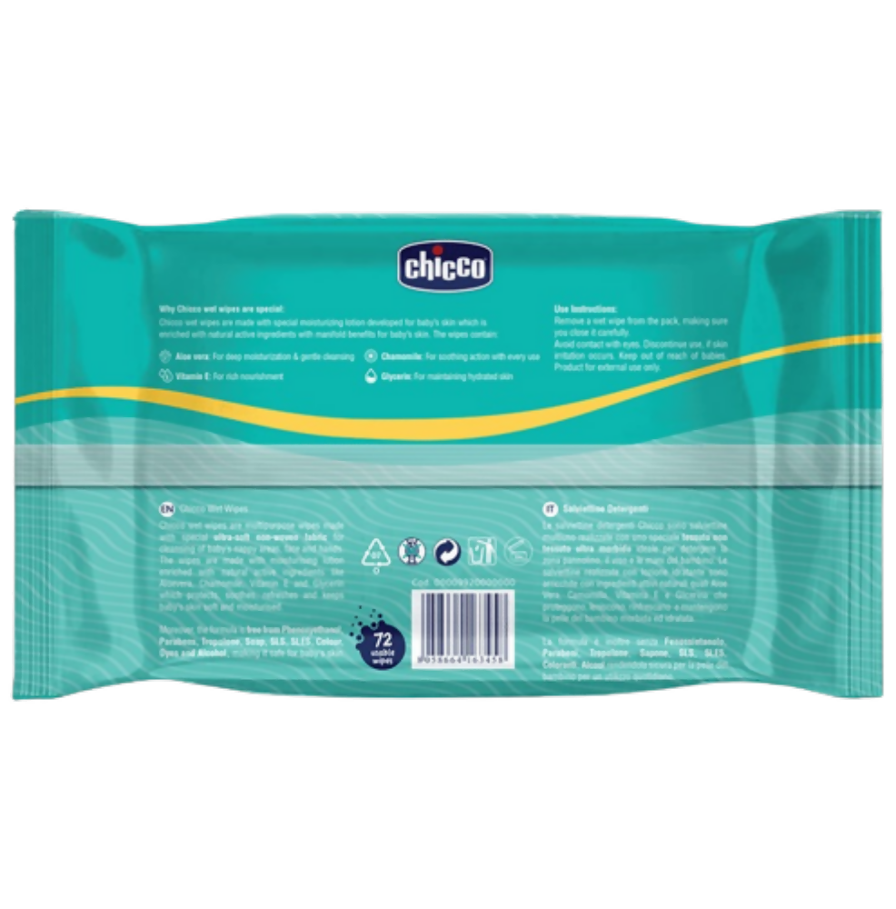 Chicco Wet Wipes Soft & Moisturizing - Distacart