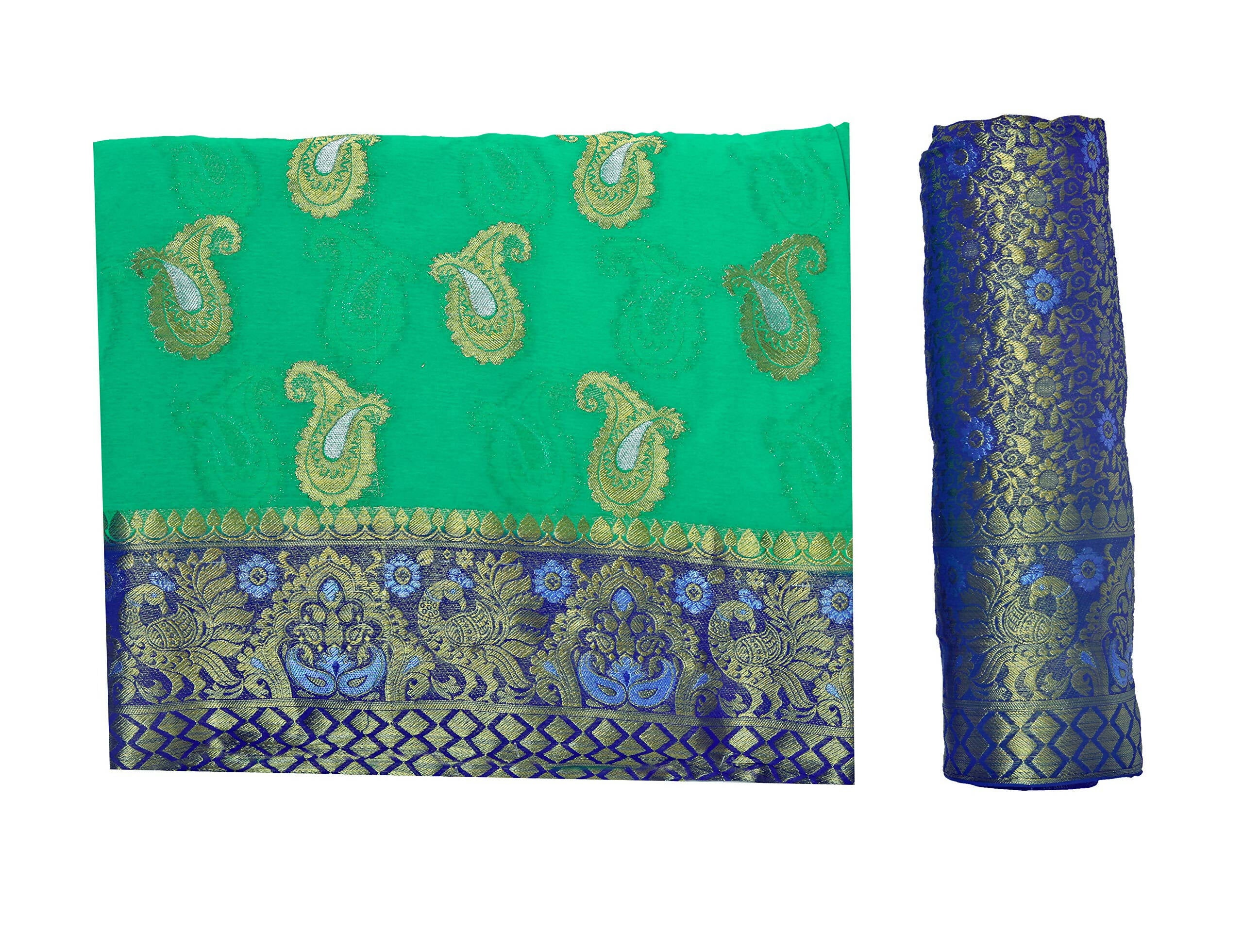Mimosa Women's Green Banarasi Chiffon Saree - Distacart