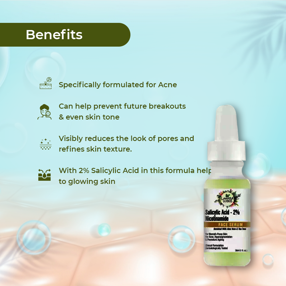 Luxura Sciences Salicylic Acid 2% Face Serum, Niacinamide Serum - Distacart