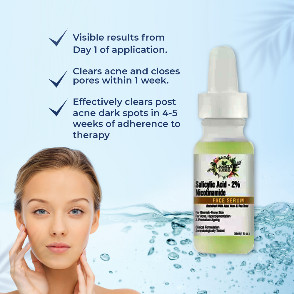 Luxura Sciences Salicylic Acid 2% Face Serum, Niacinamide Serum - Distacart