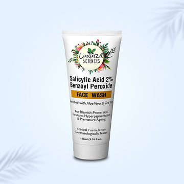 Luxura Sciences Salicylic Acid 2% Face Wash with Niacinamide, Benzoyl Peroxide, Aloe Vera & Tea Tree - Distacart
