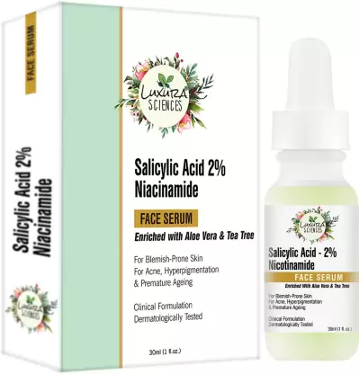 Luxura Sciences Salicylic Acid 2% Face Serum, Niacinamide Serum - Distacart