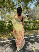 Thumbnail for Vamsee Yellow Organza Saree - Distacart