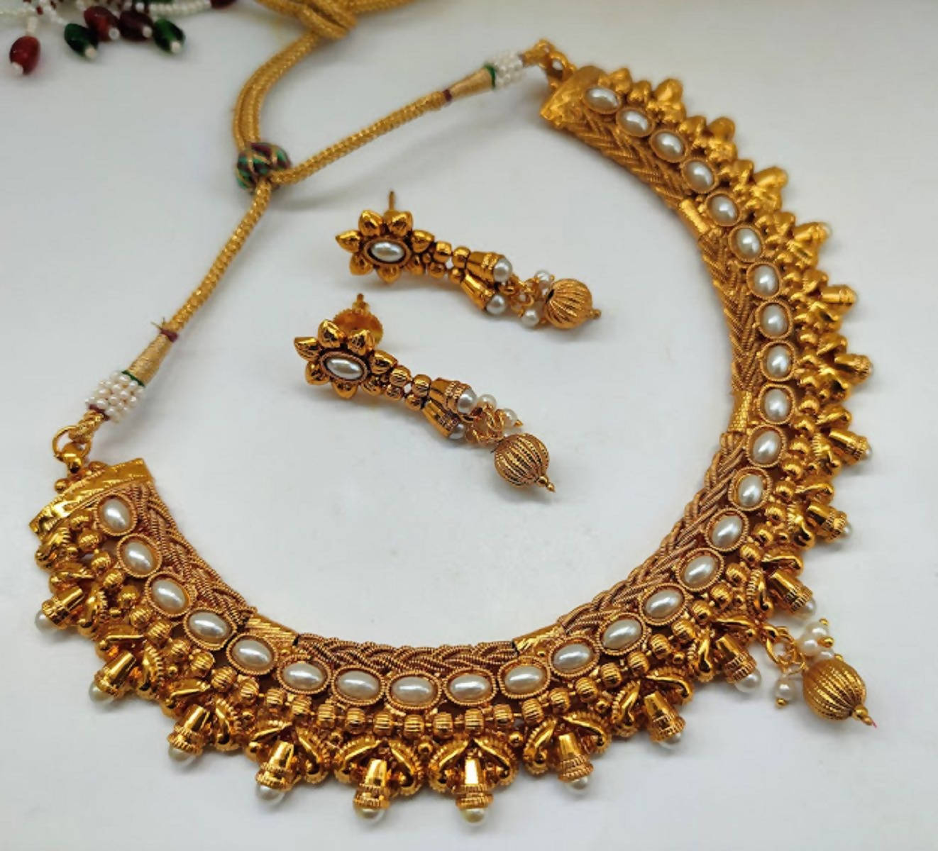 White Kemp Designer Necklace Set - Distacart