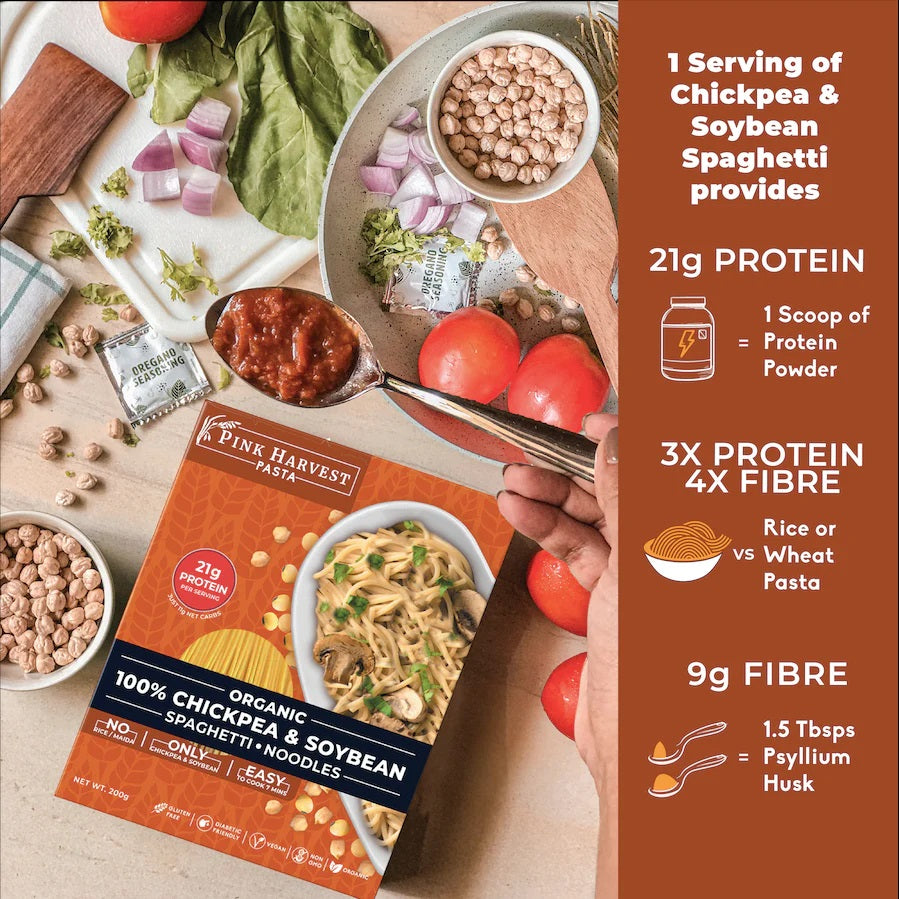 Pink Harvest Organic 100% Chickpea & Soybean Spaghetti Noodles - Distacart
