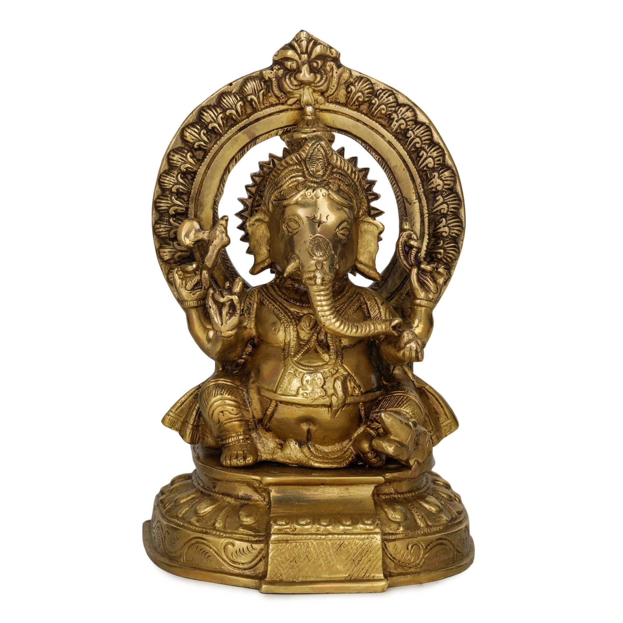 Devlok Maharaja Ganesha Pure Brass Idol - Distacart