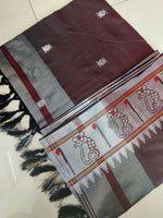 Thumbnail for DEIANA'S Beautiful Golden Jari with New Design Soft Lichi Silk Saree - Wine - Distacart