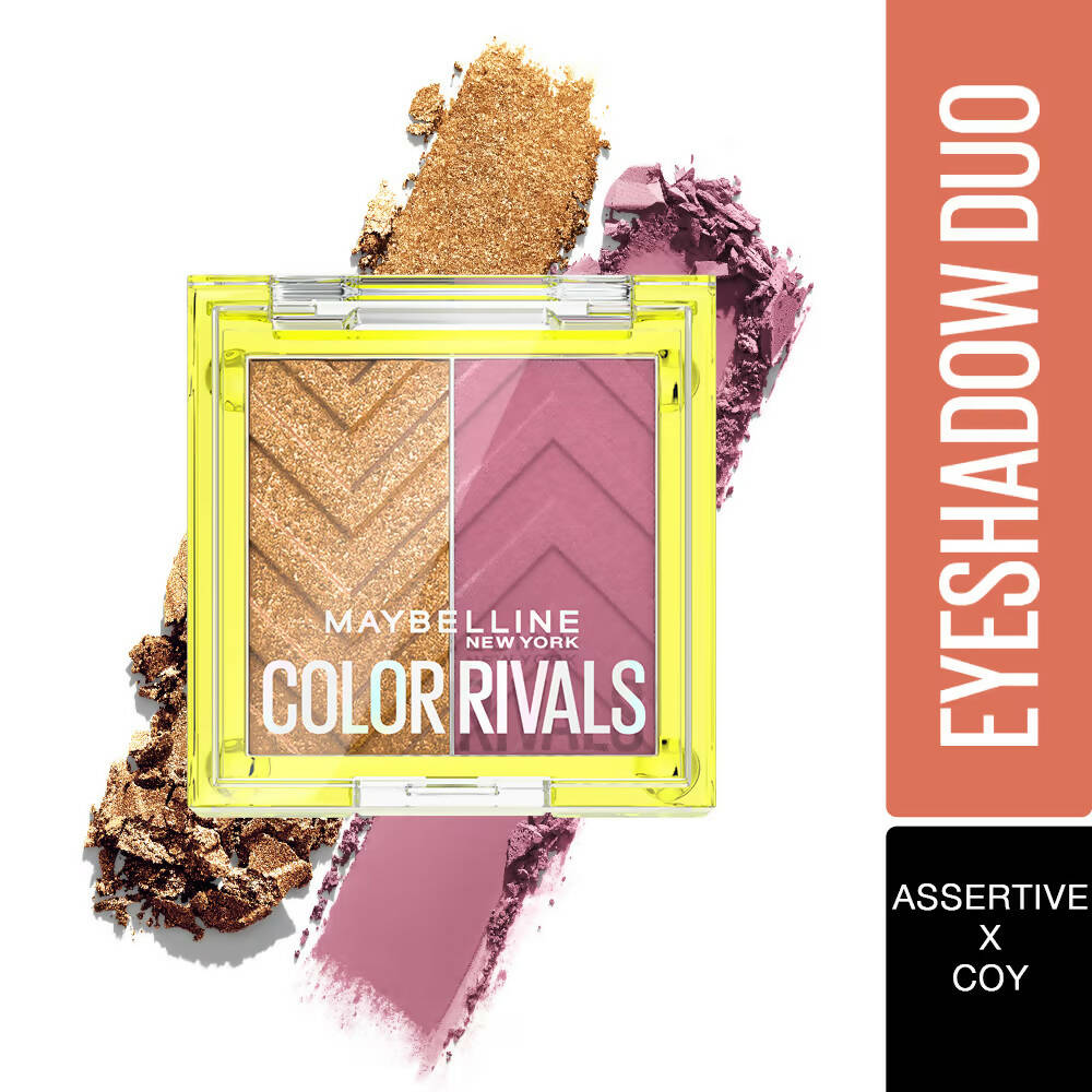 Maybelline New York Color Rivals Longwear Eyeshadow Duo - Assertive X Coy - Distacart