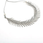 Thumbnail for Mominos Fashion Johar Kamal Silver-Plated American Diamond White Choker Set - Distacart
