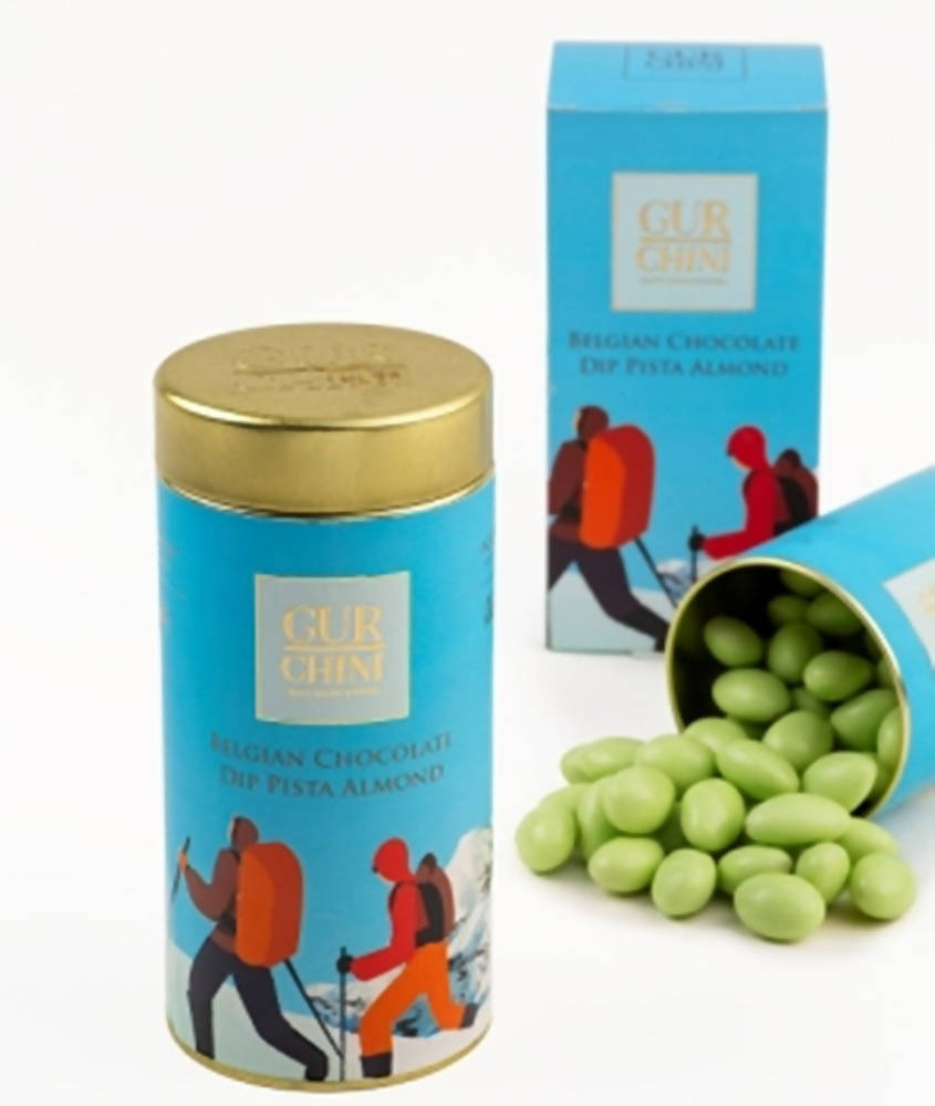 Gur Chini Belgian Chocolate Dip Pista Almond - Distacart