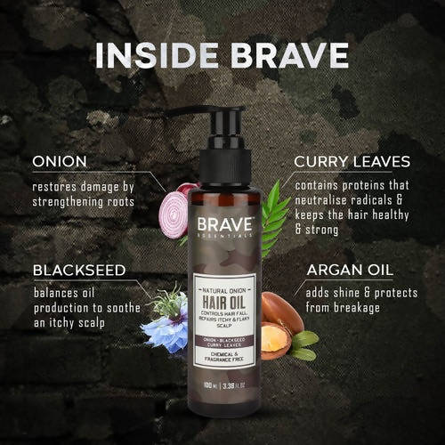 Brave Essentials Natural Onion Hair Oil - Distacart