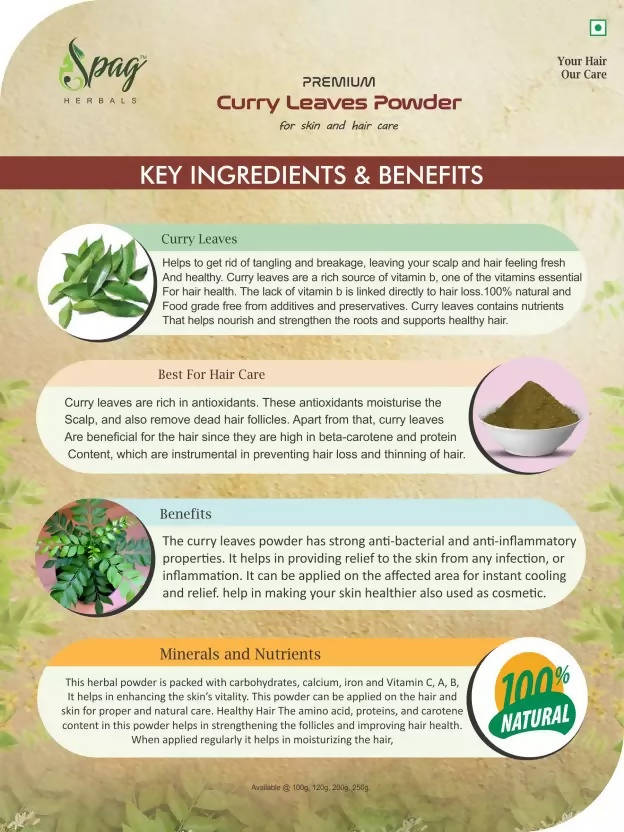 Spag Herbals Premium Curry Leaves Powder - Distacart