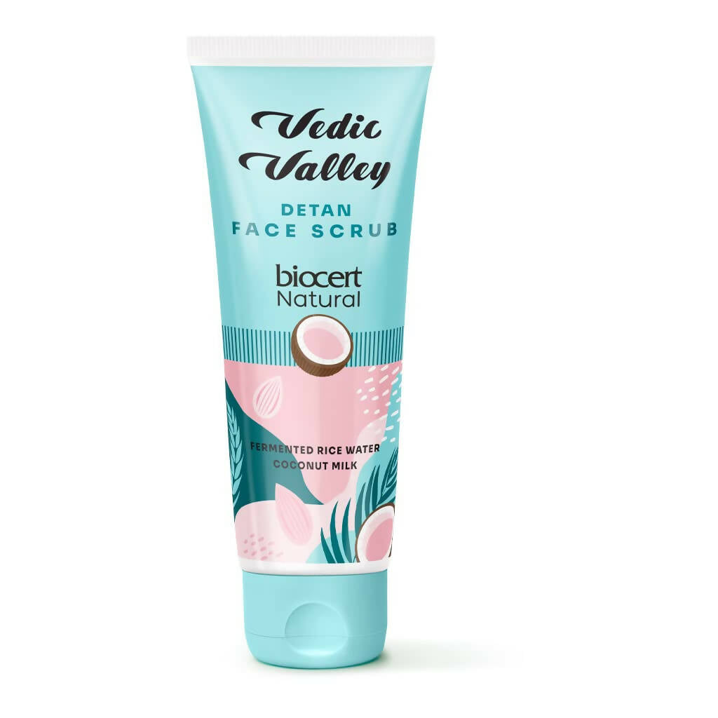 Vedic Valley Detan Face Scrub With Rice Water & Coconut Milk - Distacart