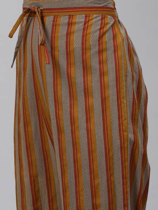 Ahika Women Olive Brown & Rust Orange Printed Pure Cotton Kurta with Trousers & Dupatta - Distacart